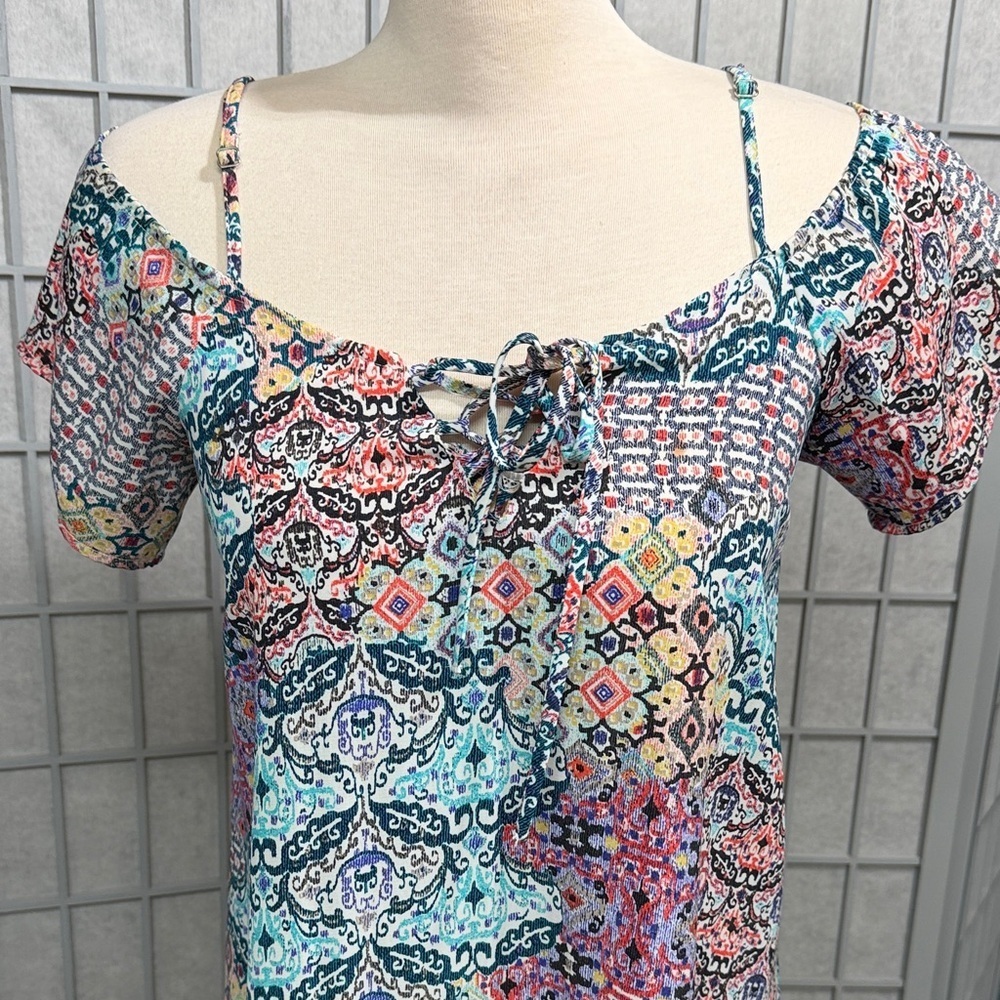 Tristan Multicolor Patterned Dress, Size Small - Picture 2 of 5